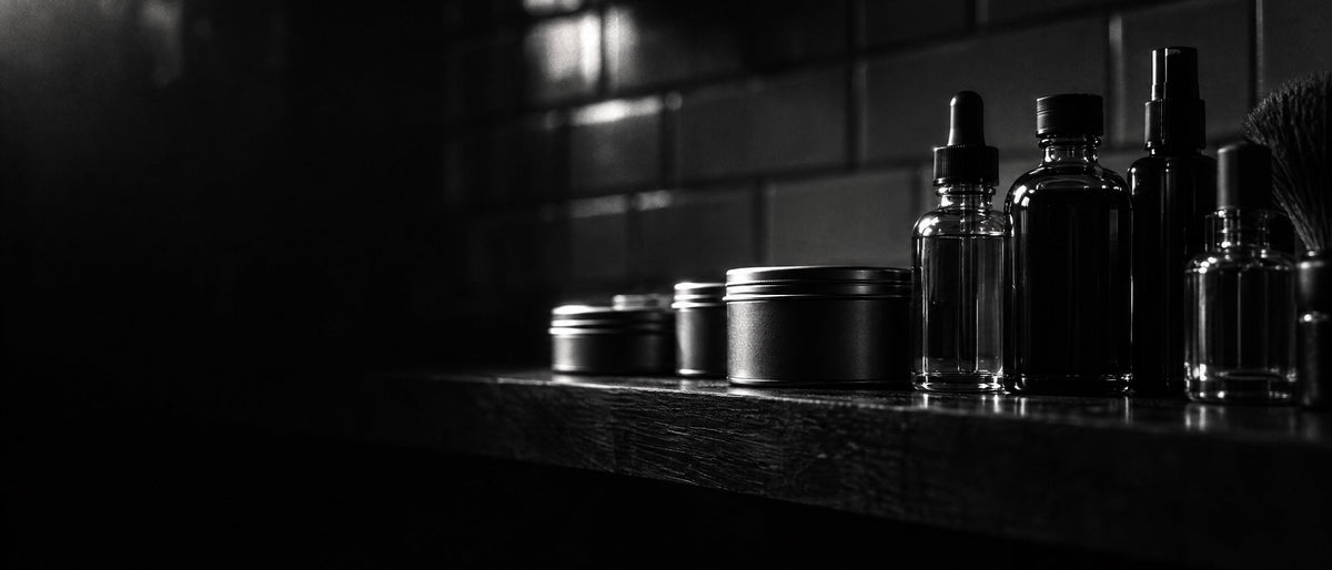 Grooming products on a shelf at High Endz Hair