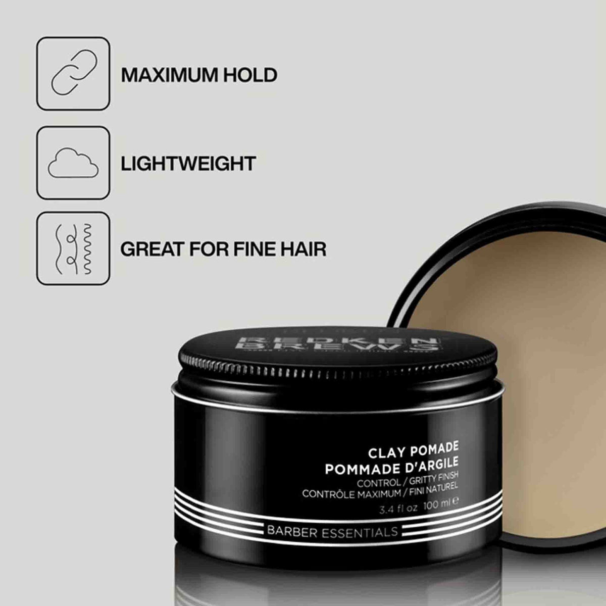 Redken Brews Clay Pomade: maximum hold, lightweight, great for fine hair
