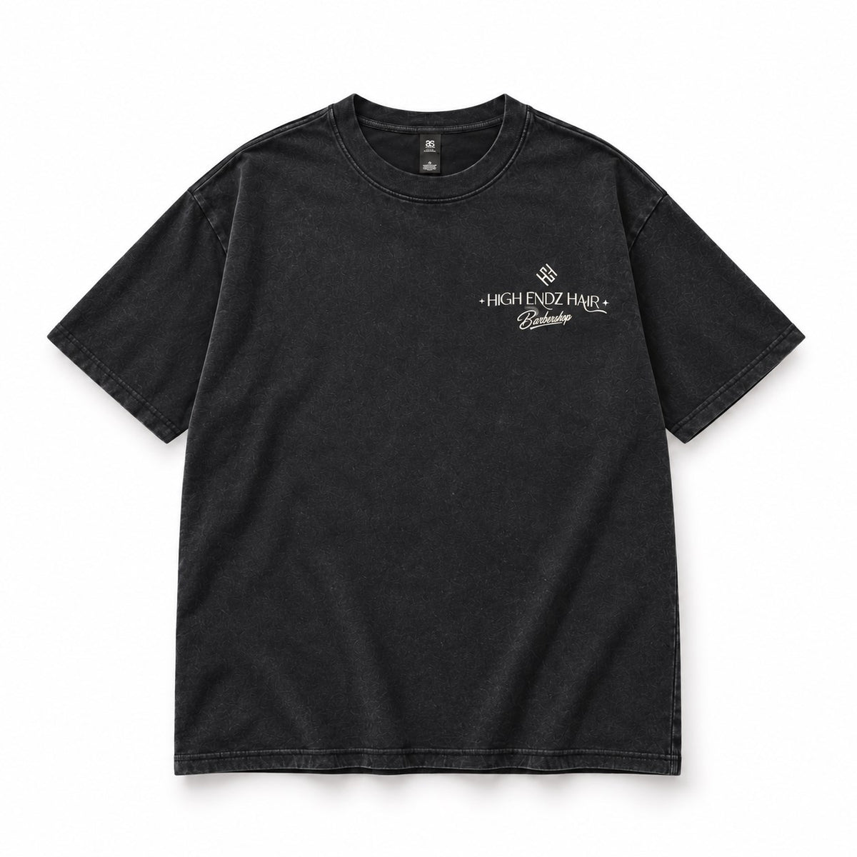 High Endz Hair Gentlemen's Club Tee in stone wash, Barbershop logo on the chest