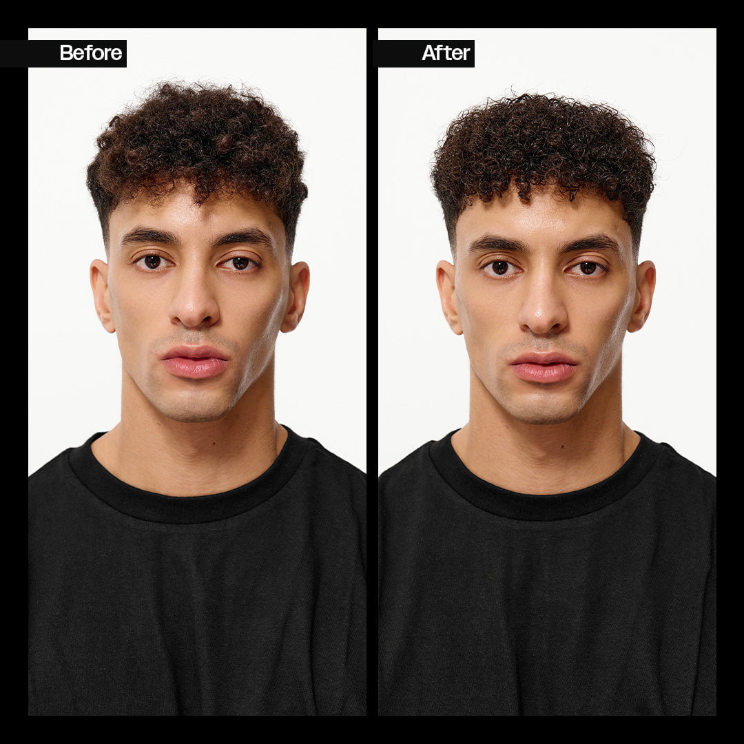 Before and after styling with Slick Gorilla Curl Cream