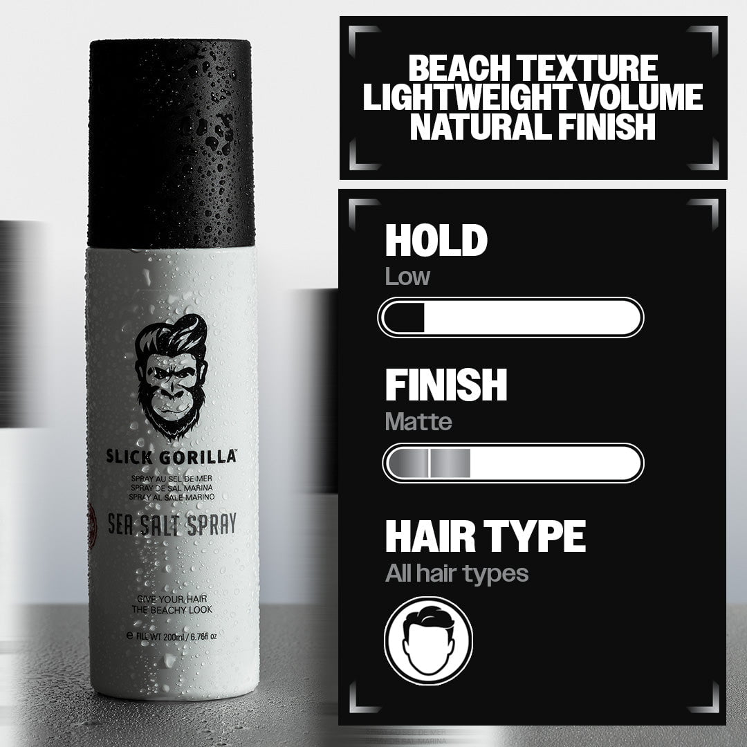 Slick Gorilla Sea Salt Spray: low hold, beach texture, for all hair types
